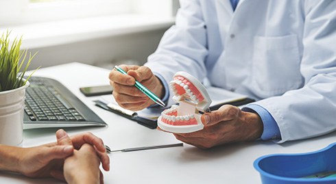 patient having dental implant consultation